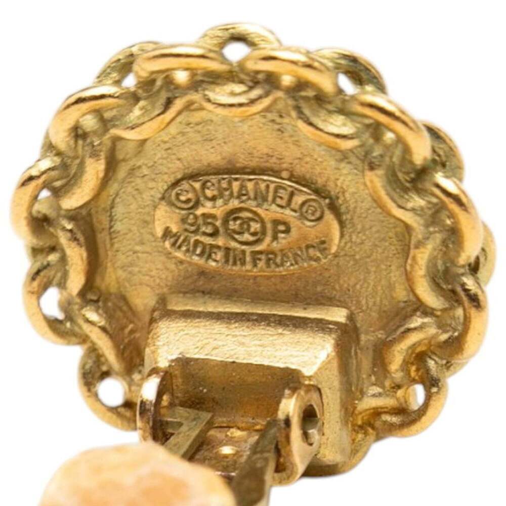 CHANEL Authentic Vintage Gold Logo Earrings - Picture 3 of 4